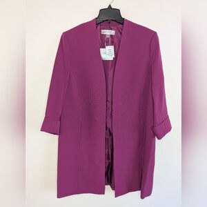 NWT Kasper Women's Open-Front Crepe Topper Jacket Size 14